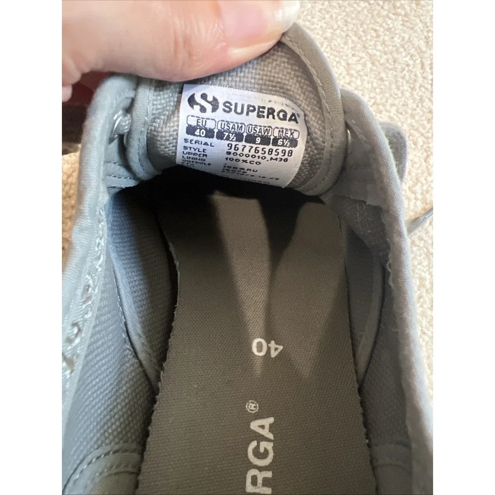 Superga 2750 Cotu Classic Gray Canvas Low Top Sneakers Mens 7.5 Women 9 Skate